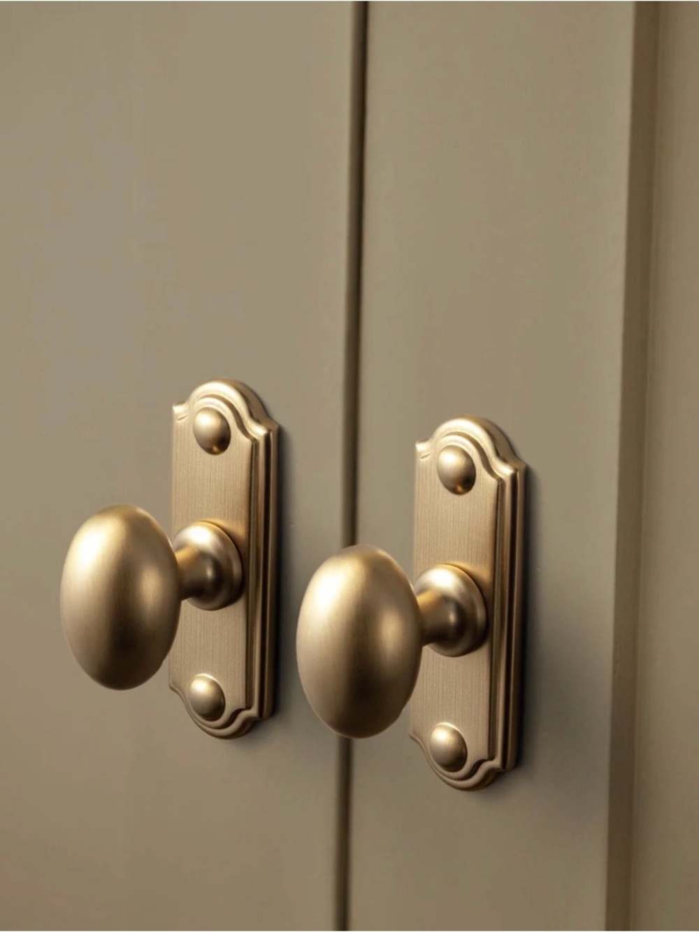 Goo-ki Decorative Oval Cabinet Knob Pair in Satin Gold